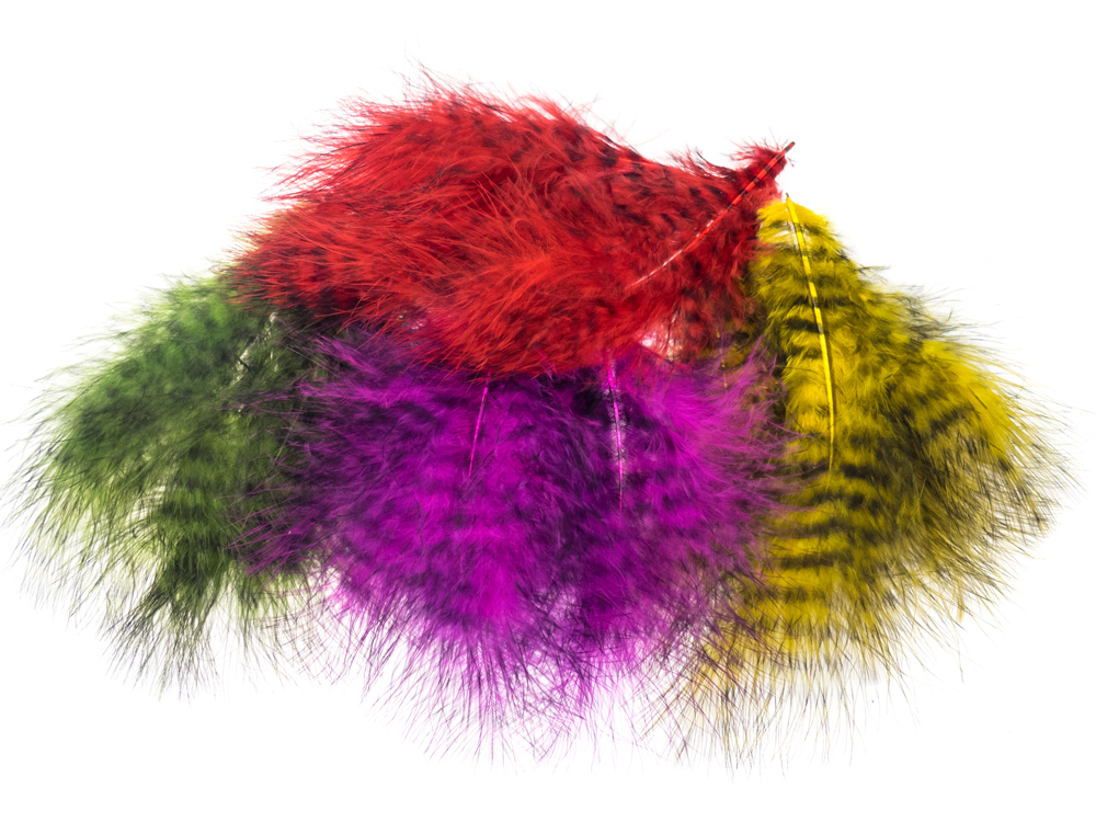 FMFly Feathers Grizzly Marabou - Fly Tying Feathers - FISHING-MART