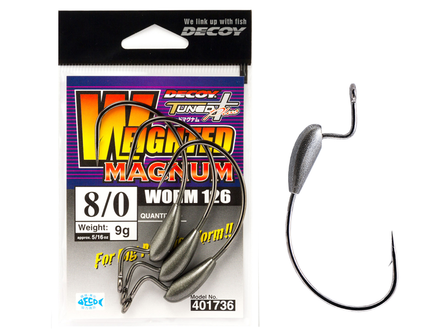 Decoy Hooks Worm 126 Weighted Magnum - Hooks for baits and lures