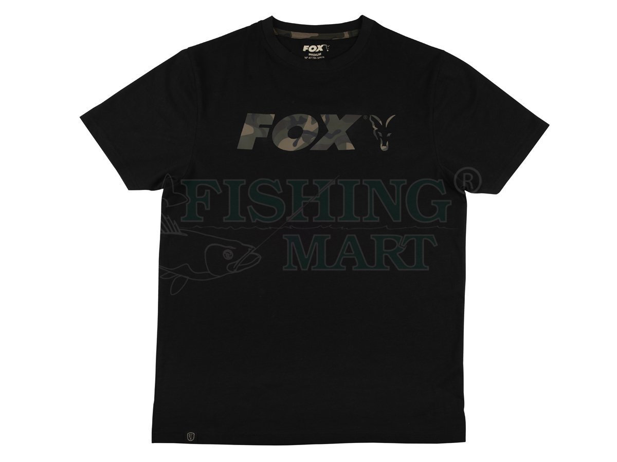 FOX Black Camo Chest Print T-Shirt - T-shirts and shirts - FISHING-MART