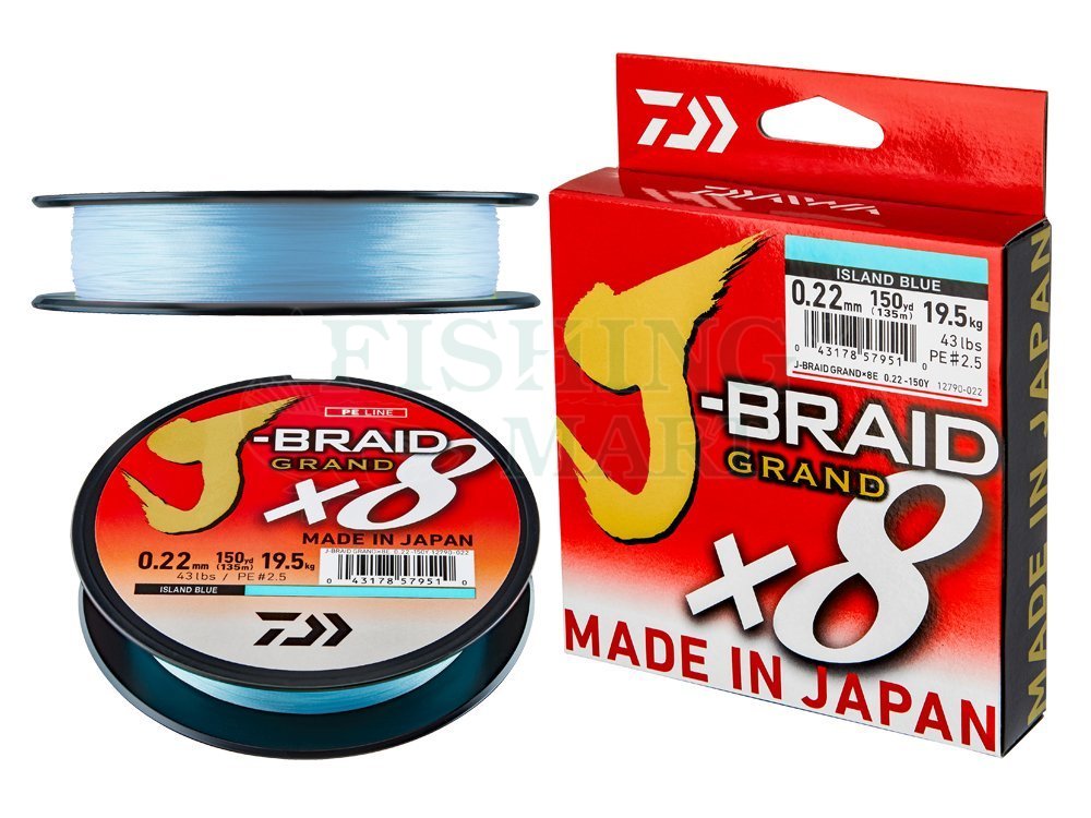 Daiwa Braided lines J-Braid Grand X8 - blue - Braided lines - FISHING-MART