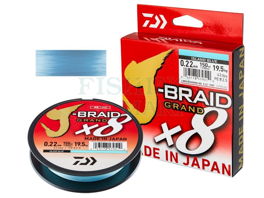 Daiwa Braided lines J-Braid Grand X8 - blue - Braided lines - FISHING-MART