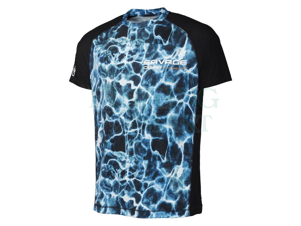 Savage Gear T-shirt Marine UV Sea Blue - T-shirts and shirts - FISHING-MART