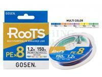 Plecionka Gosen RooTS PE X8 Multipurpose Braided Line Multicolor 150m #0.6