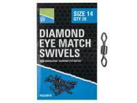 Krętliki Preston Diamond Eye Match Swivels - Size 10 | 20 per pack