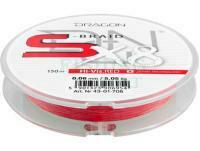 Braided Line Dragon S-Braid X8 H-Vis Red 150m - 0.12mm