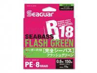 Braided line Seaguar R18 Complete Seabass Flash Green 150m  1.5Gou 0.205mm 27lb