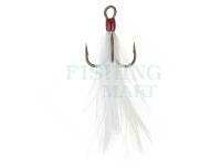 Treble Hooks BKK Feathered Spear 21 SS White #1